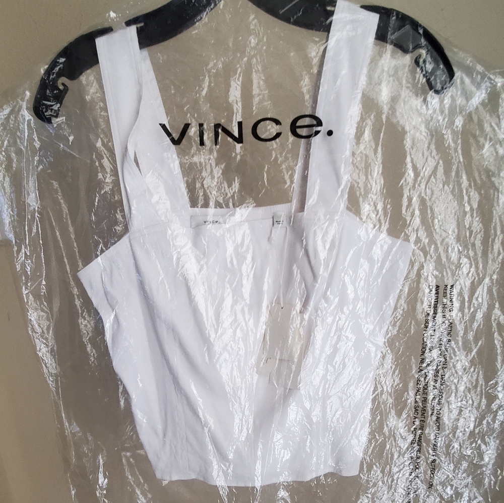 Vince White Cropped Top Size 8 BRAND NEW